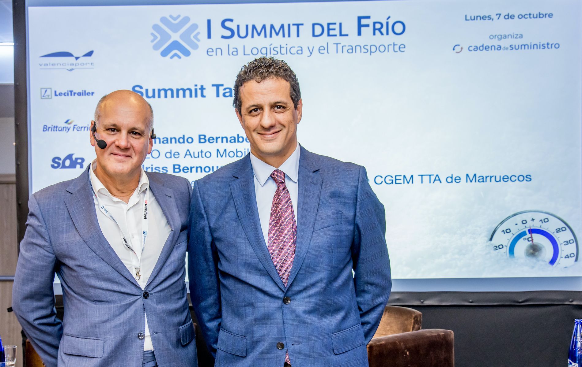 Fernando Bernabé, CEO de Auto Mobility, a la izquierda, con Idriss Bernoussi, Presidente de la Comisión Logística de CGEM TTA de Marruecos.