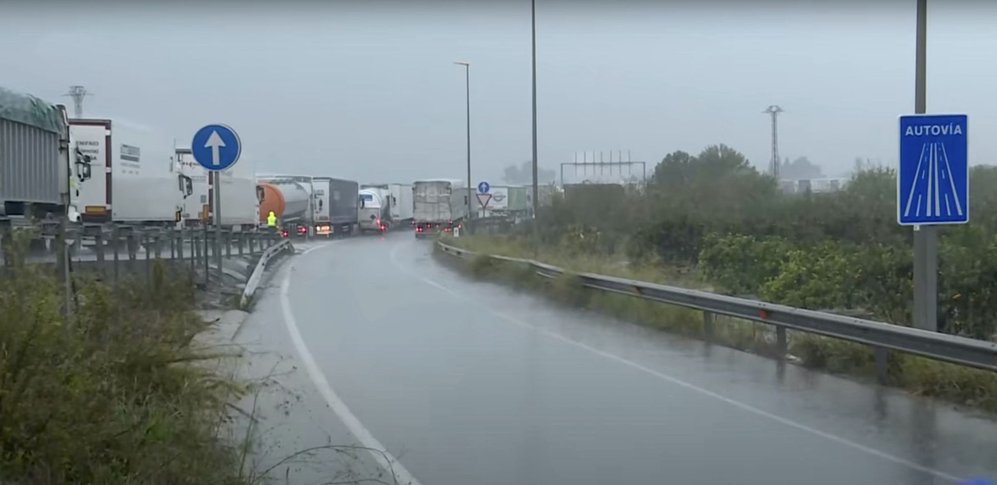 trafico de camiones afectado por la dana