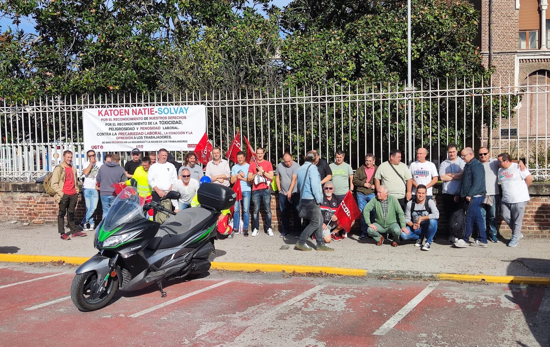 manifestacion sindical katoen natie solvay