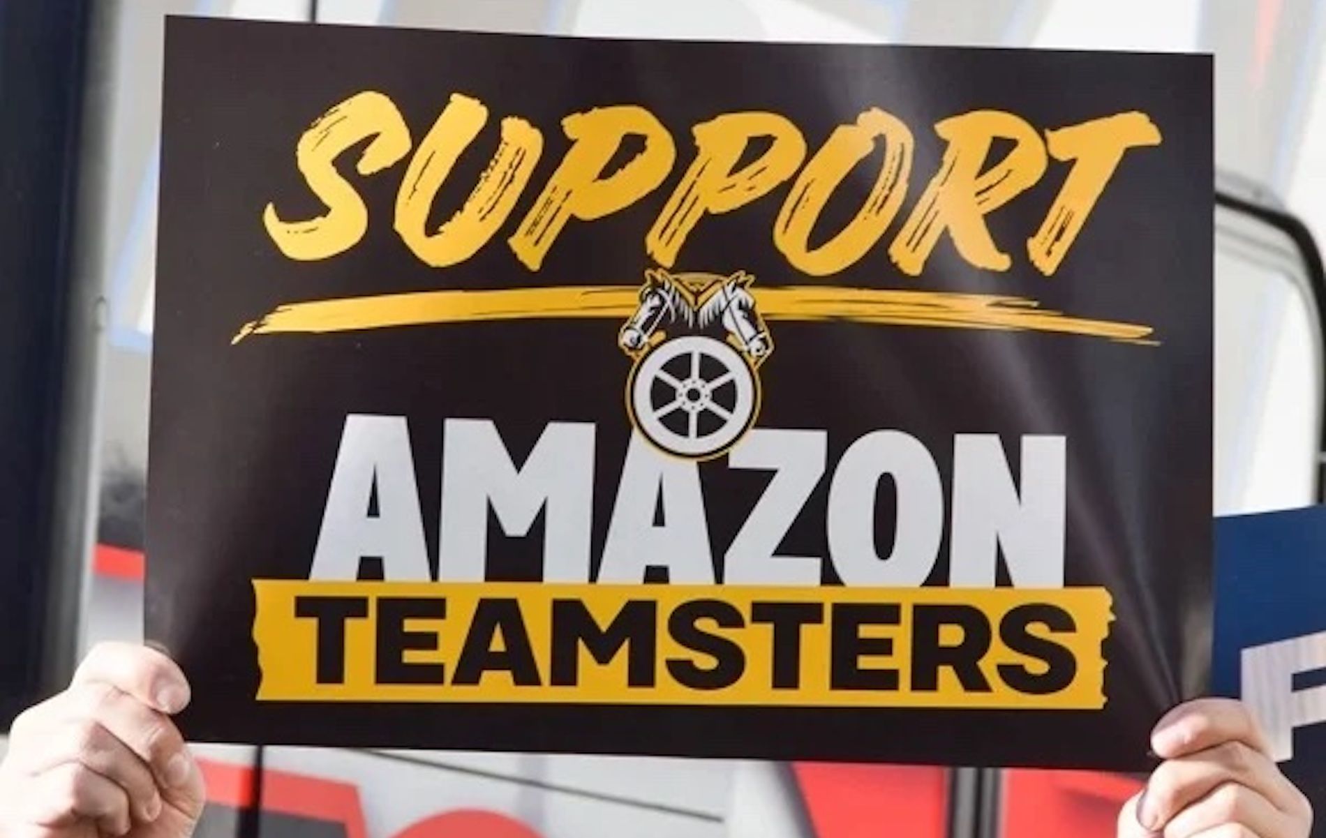 pancarta Amazon Teamsters