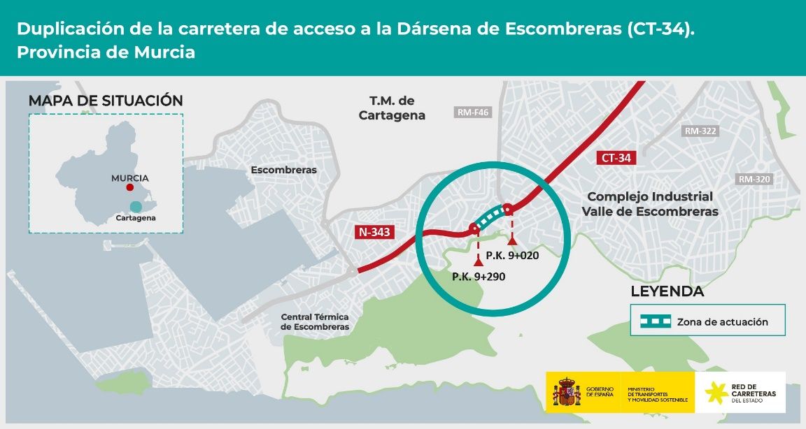 Acceso a la darsena de Escombreras