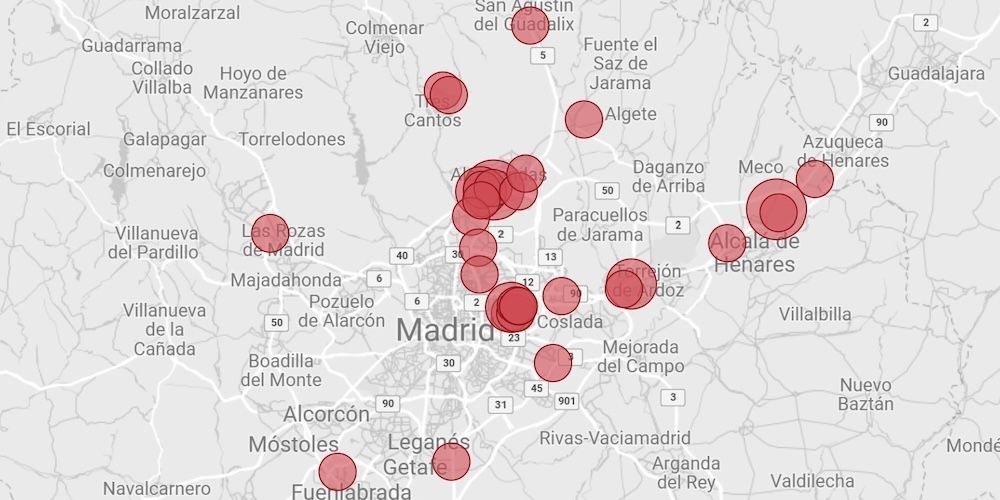 Mapa centros de datos Madrid Mapa centros de datos Madrid